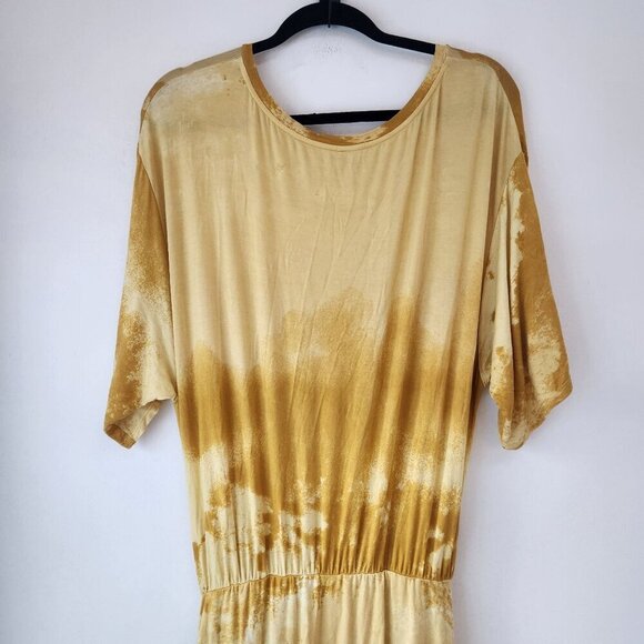 Free People Alyssa Wrap Dress Tie-Dye Yellow Full Length Maxi Women's L - Picture 6 of 11